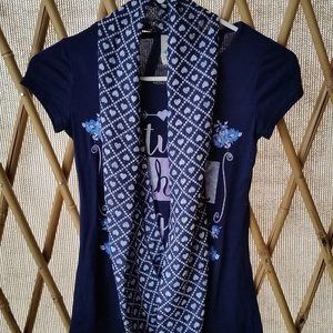Navy Blue Tshirt with matching Scarf